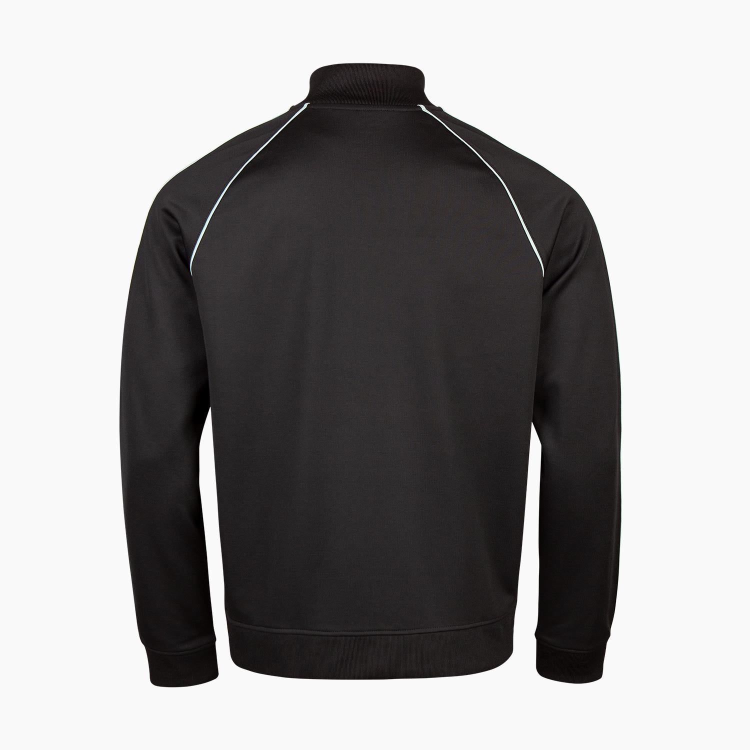 Extrem lässige Trainingsjacke - schwarz mit leichten abgesetzen helleren Zierstreifen mit gestickten Ampelmännchen - unisex