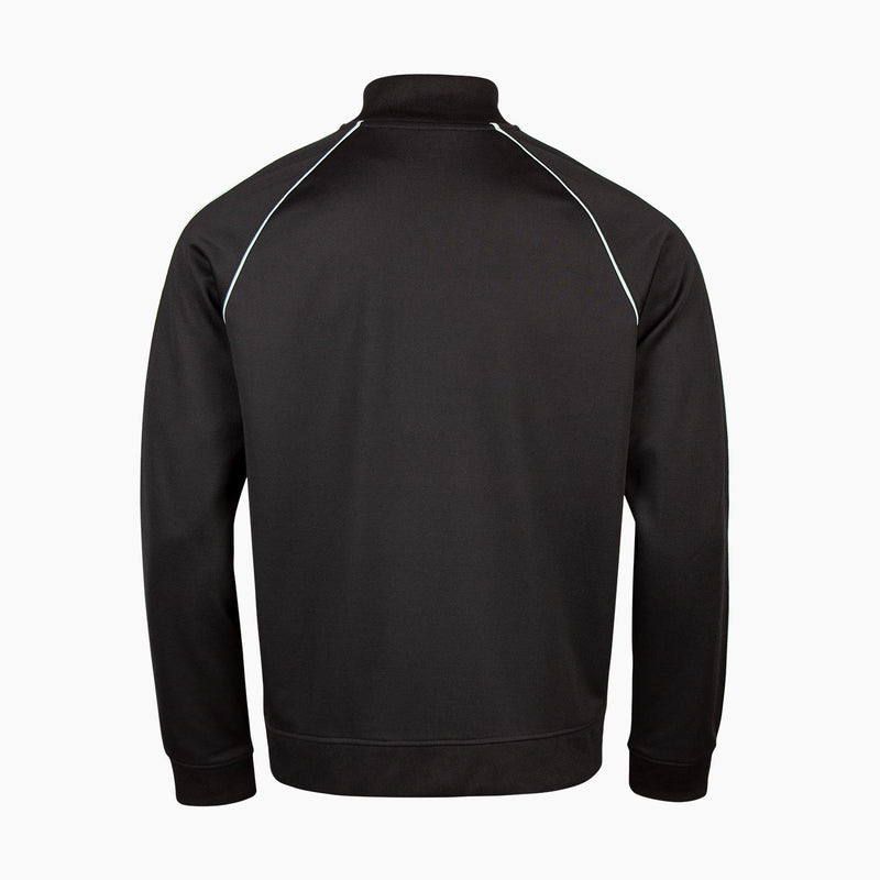 Extrem lässige Trainingsjacke - schwarz mit leichten abgesetzen helleren Zierstreifen mit gestickten Ampelmännchen - unisex