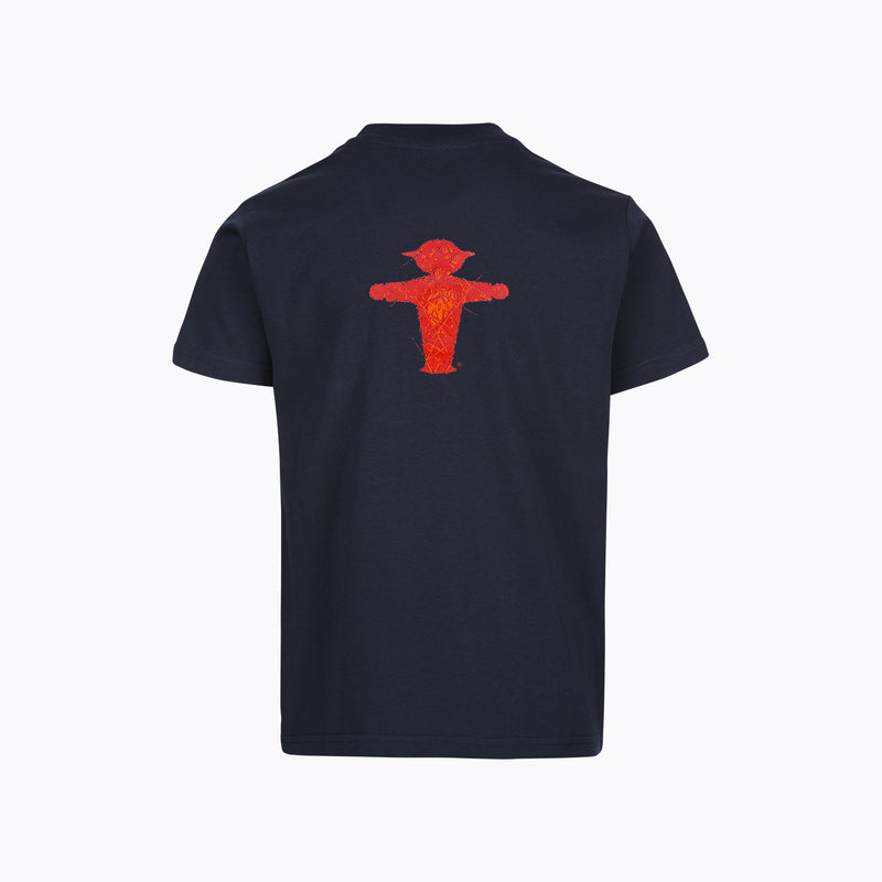 Schwarzes Bio-Baumwollshirt für Kinder mit Ampelmann vorne und hinten - bequemer Schnitt