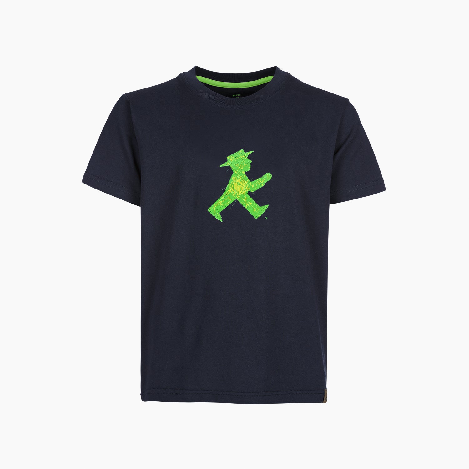 Schwarzes Bio-Baumwollshirt für Kinder mit Ampelmann vorne und hinten - bequemer Schnitt