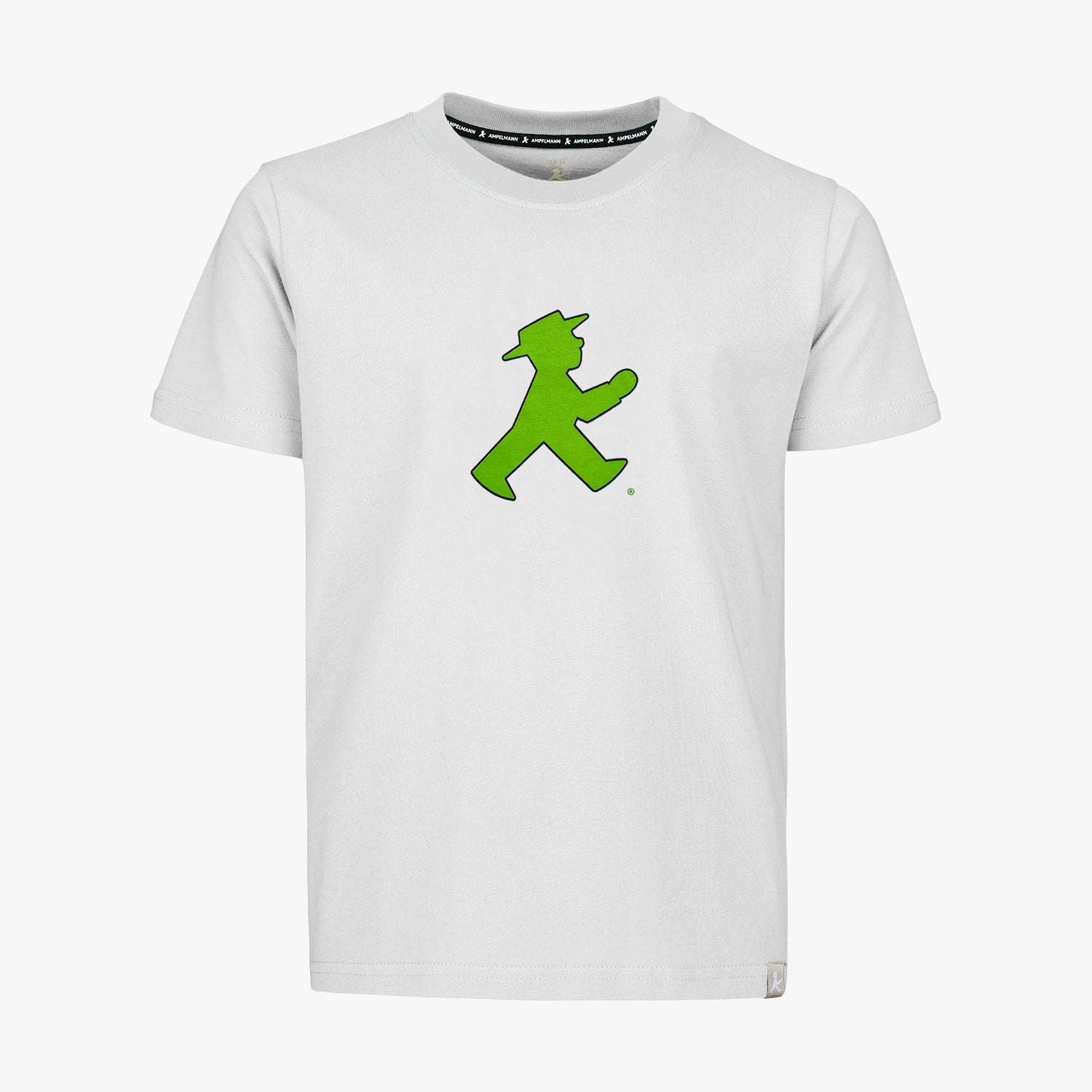 Weißes Ampelmann-T-Shirt für Kinder aus Bio-Baumwolle - klassisch gerader Schnitt