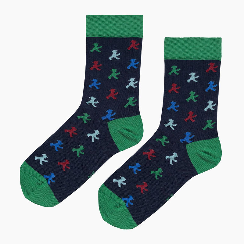 Blau-grüne Socken mit Ampelmann - Unisex - aus 80% Bio-Baumwolle - optimaler Tragekomfort
