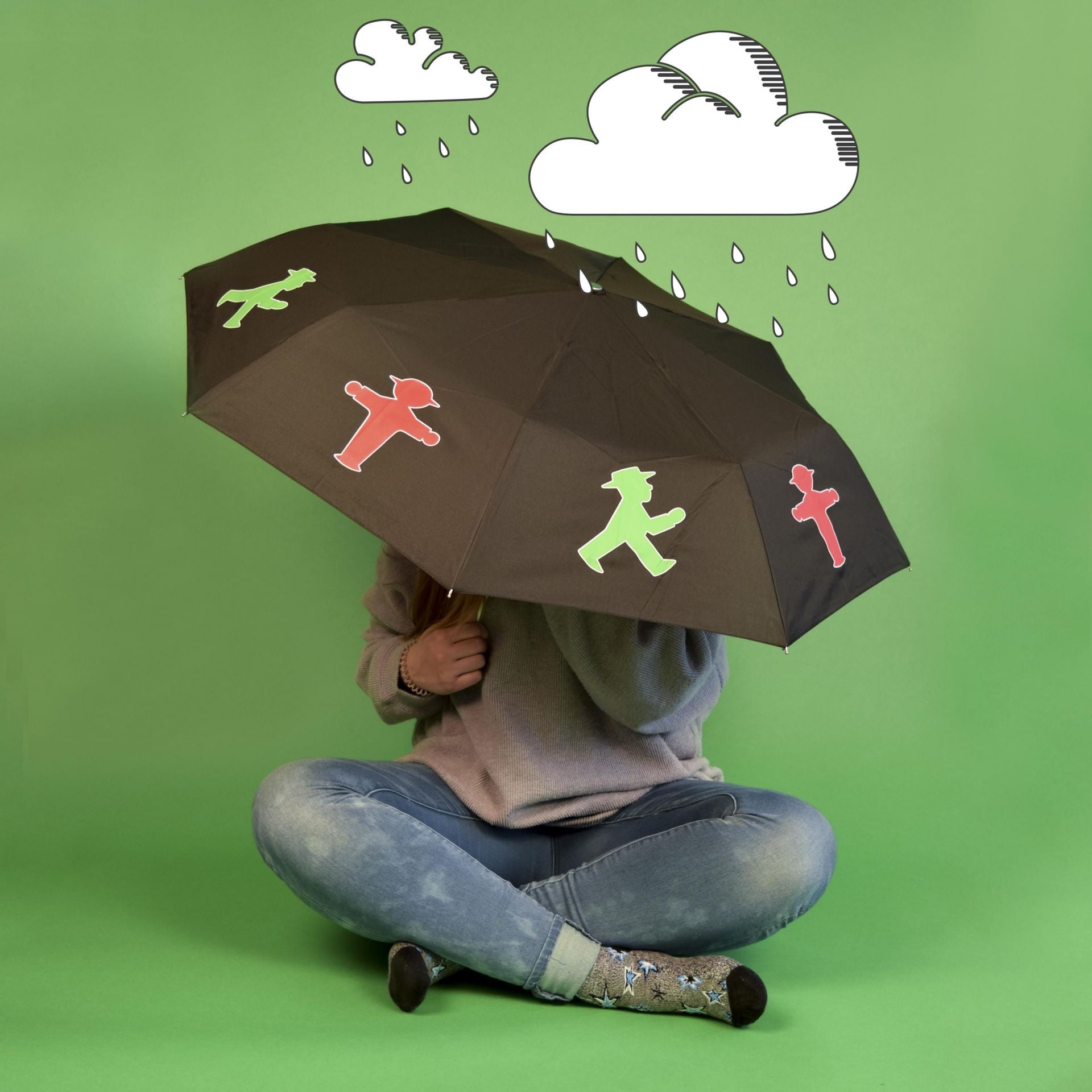 Regenschirm Taschenschirm Ampelmännchen