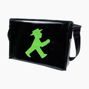 Ampelmann-GEPÄCKTRÄGER-Umhängetasche-groß-schwarz-Geher