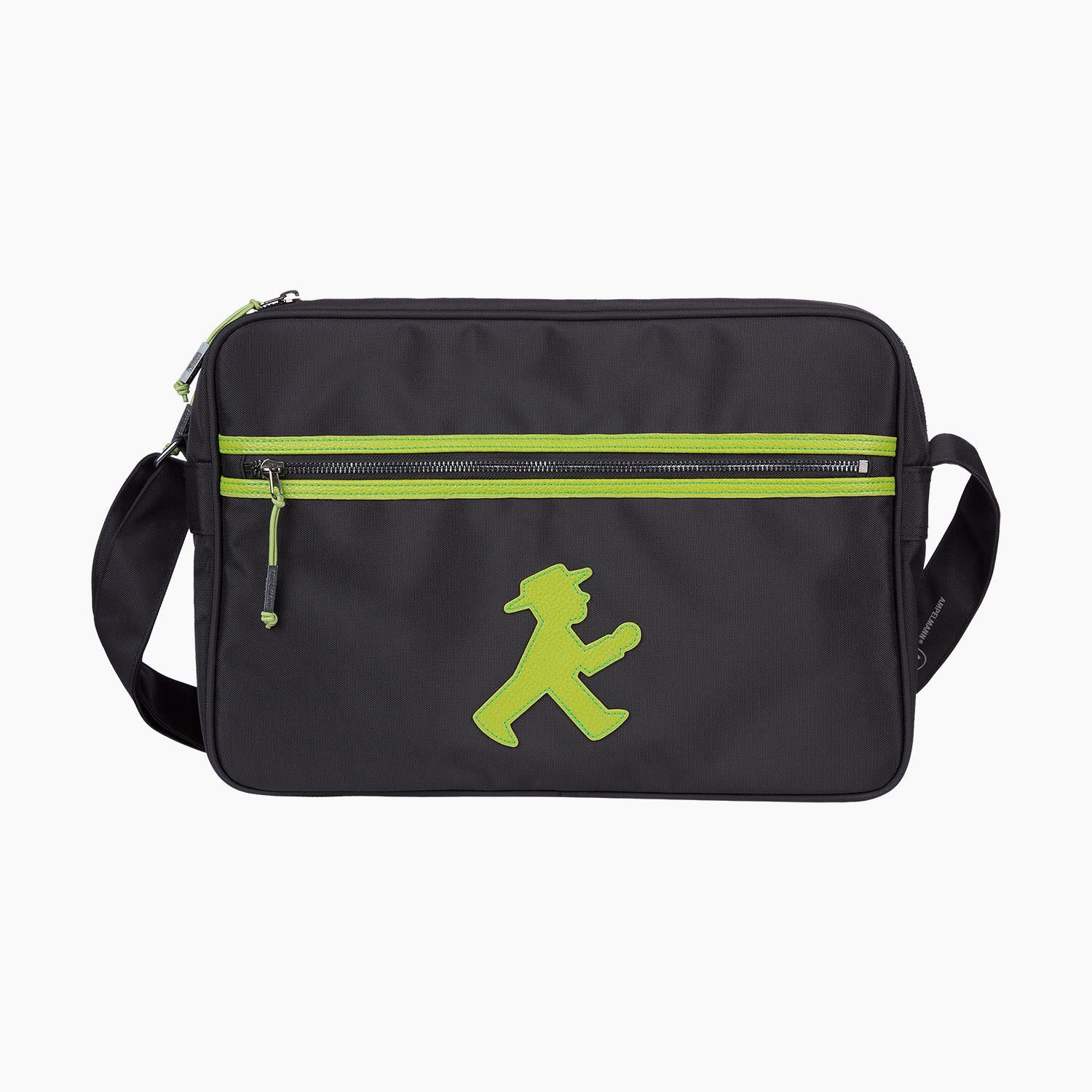 Ampelmann-TRAINER-Sporttasche-schwarz-Geher-grün