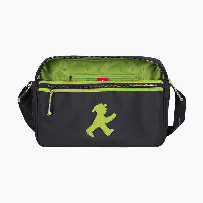 Ampelmann-TRAINER-Sporttasche-schwarz-Geher-grün