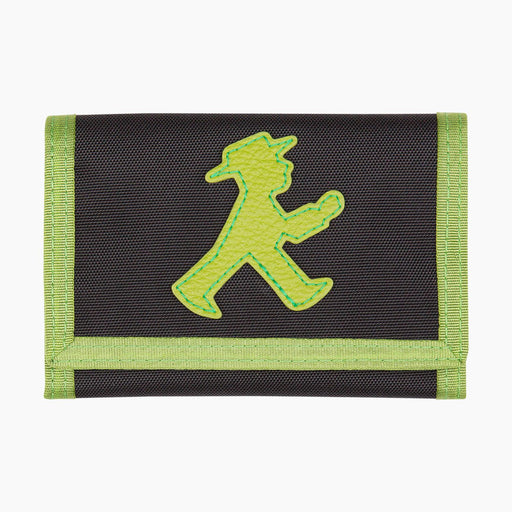 Ampelmann-GOLDESEL-Brustbeutel-für-Geld-schwarz-Geher-grün