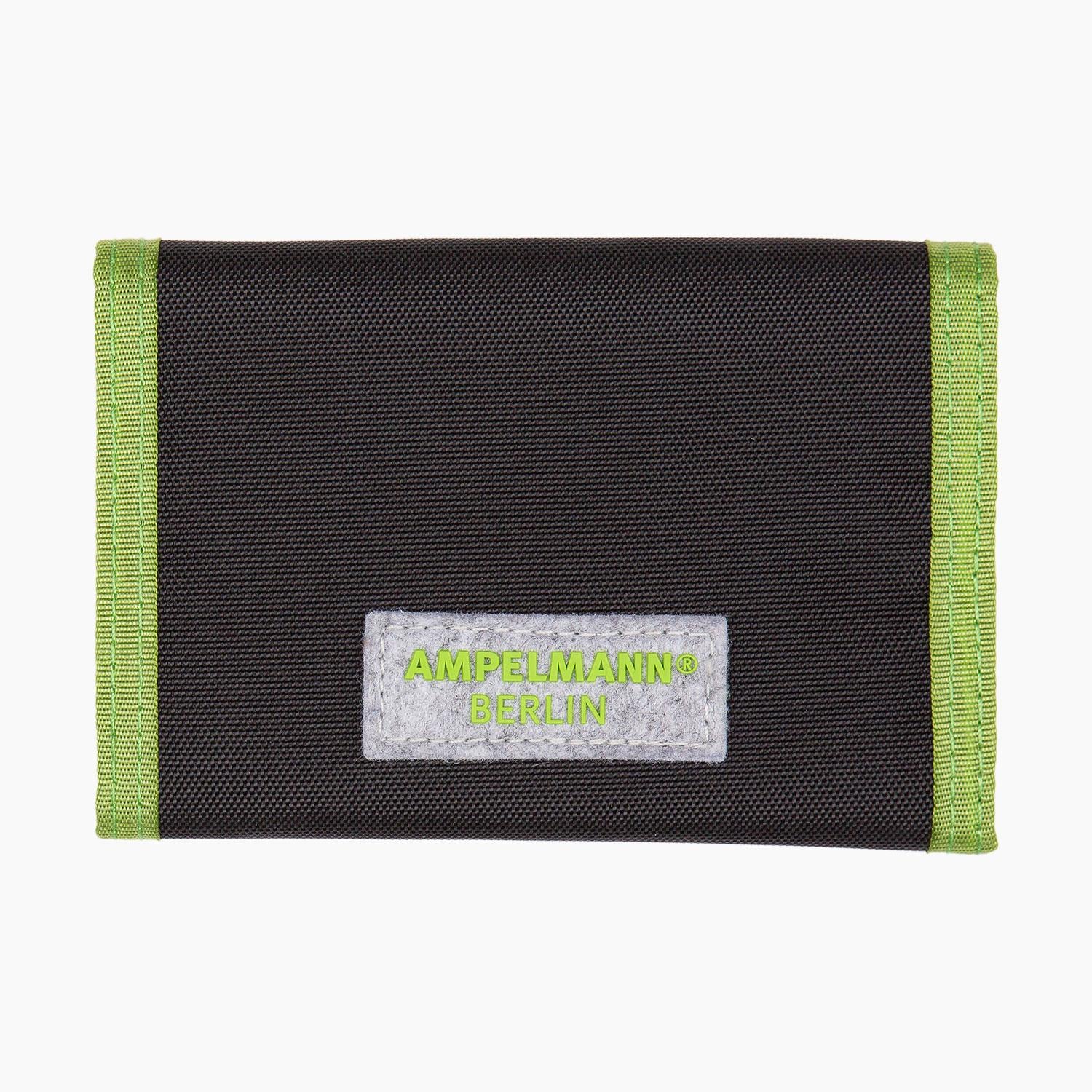 Ampelmann-GOLDESEL-Brustbeutel-für-Geld-schwarz-Geher-grün