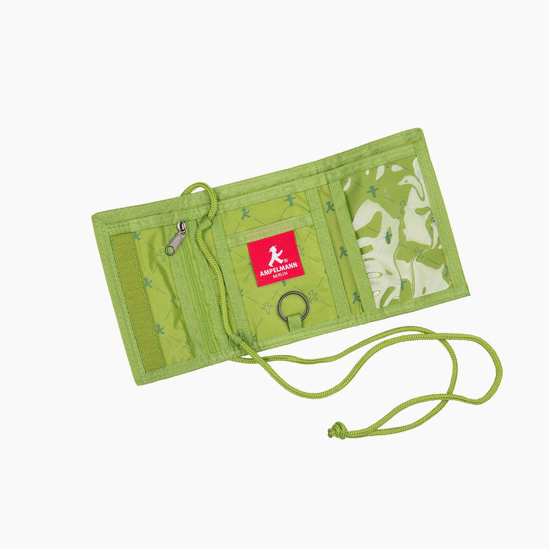 Ampelmann-GOLDESEL-Brustbeutel-für-Geld-schwarz-Geher-grün