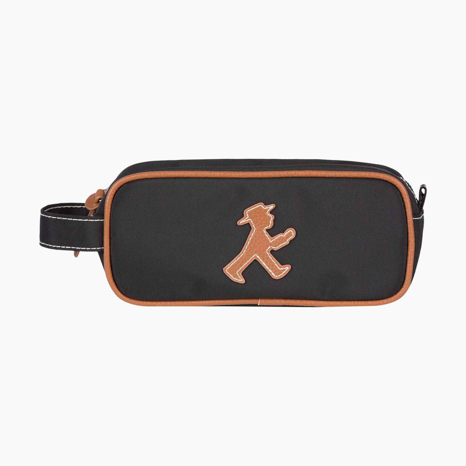 Ampelmann-SAMMLER-Tasche-für-Stifte-oder-Kosmetik-schwarz-Geher-braun