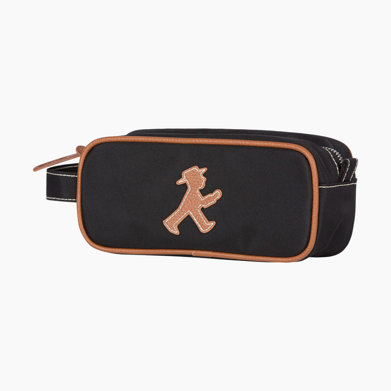 Ampelmann-SAMMLER-Tasche-für-Stifte-oder-Kosmetik-schwarz-Geher-braun
