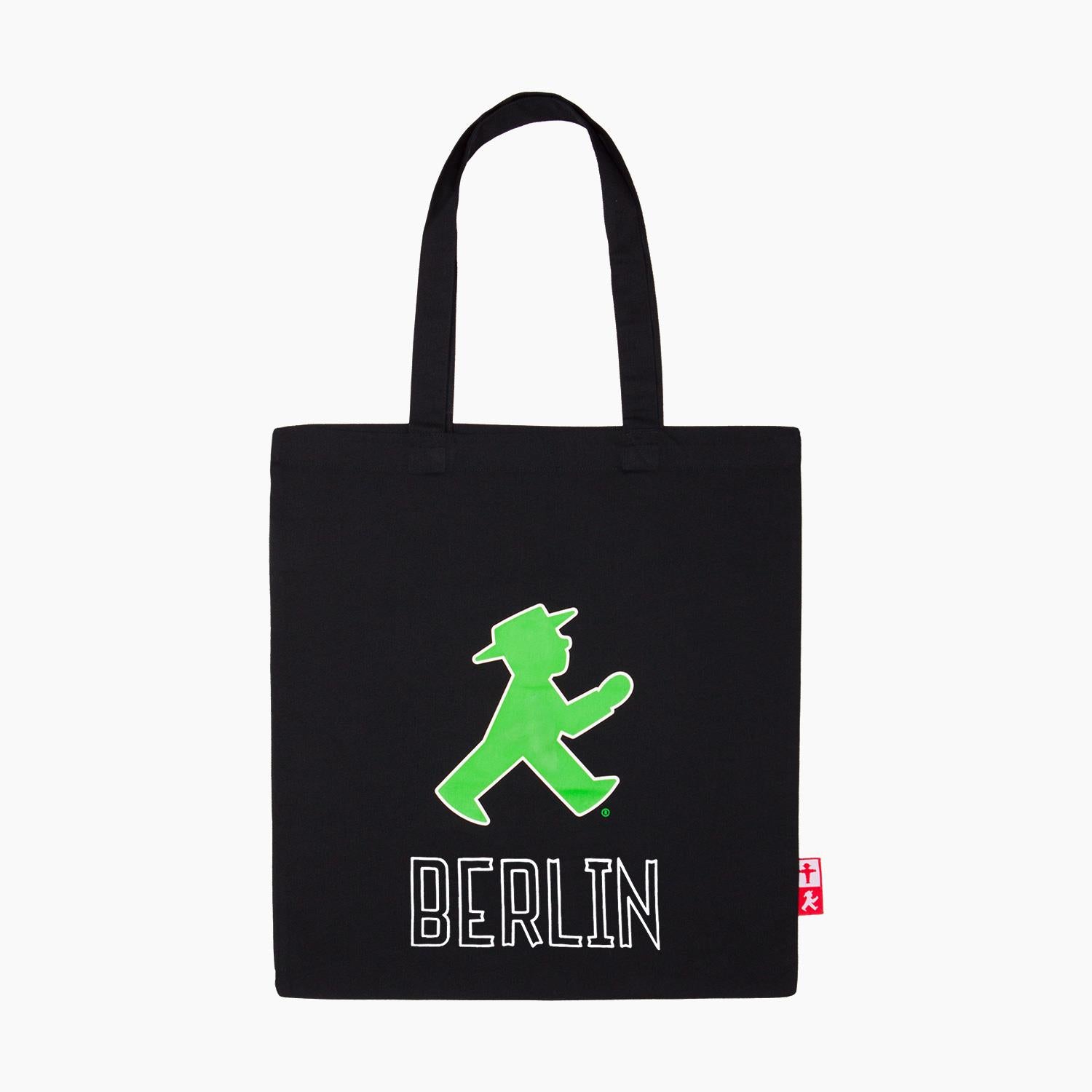 Ampelmann-TANTE-EMMA-Stoffbeutel-schwarz-Ampelfrau/Geher/Berlin
