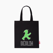 Ampelmann-SCHWARZHÄNDLER-Stoffbeutel-schwarz-Geher/Steher/BERLIN