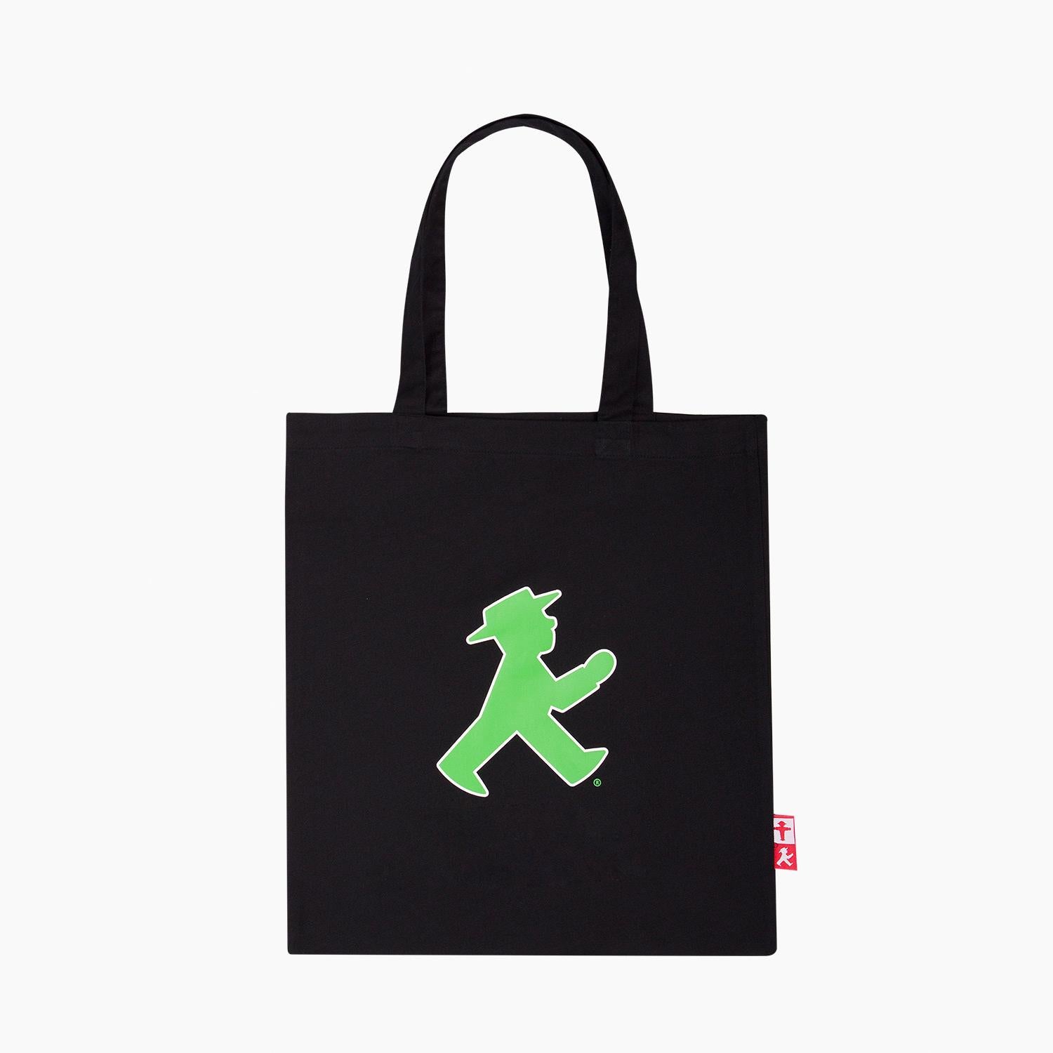 Ampelmann-SCHWARZHÄNDLER-BASIC-Stoffbeutel-schwarz-Geher/Steher