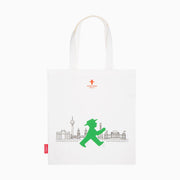 Ampelmann-HAUPTSTADTTASCHE-Stoffbeutel-naturweiß-Geher-vor-Silhouette-Berlin