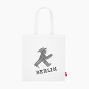 Ampelmann-STRICHMÄNNCHEN-Stoffbeutel-naturweiß-Geher+Berlin/-Steher