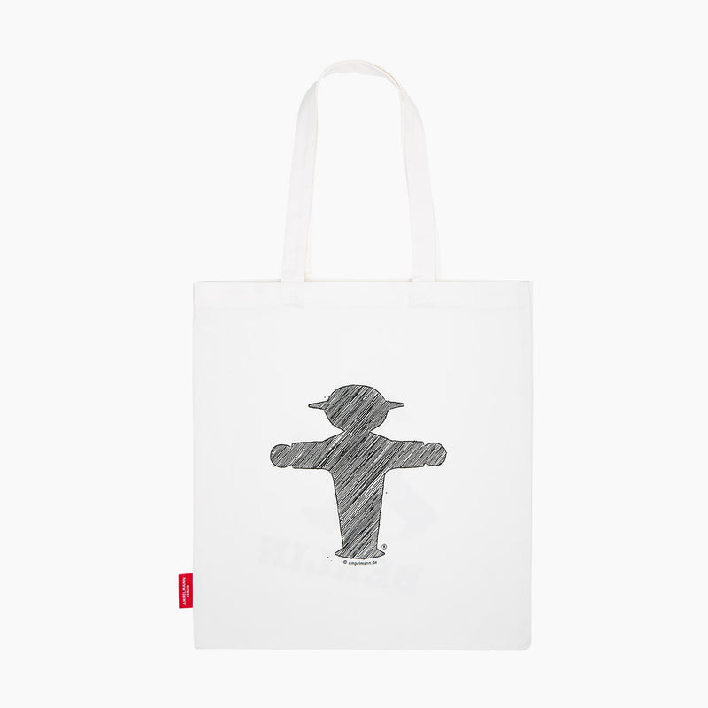 Ampelmann-STRICHMÄNNCHEN-Stoffbeutel-naturweiß-Geher+Berlin/-Steher