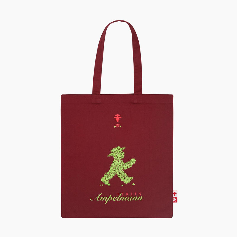 Ampelmann-ROMEO-&-JULIA-Stoffbeutel-weinrot-Ampelfrau-/-Geher