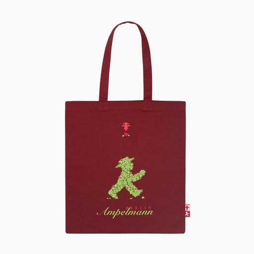 Ampelmann-ROMEO-&-JULIA-Stoffbeutel-weinrot-Ampelfrau-/-Geher