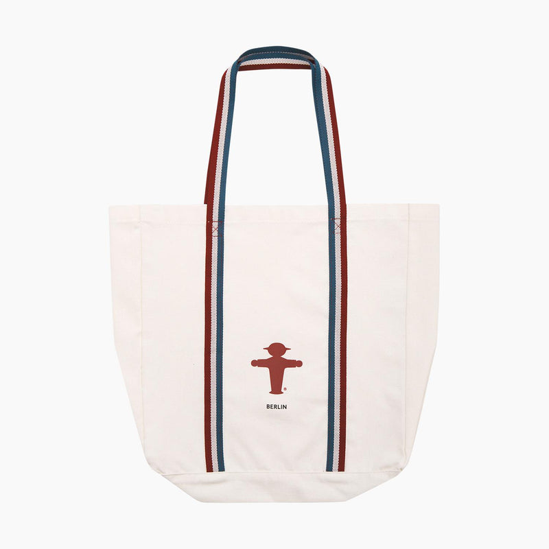 Ampelmann-SCHNÄPPCHENJÄGER-Tasche-mit-gestreiften-Henkel-creme-Geher