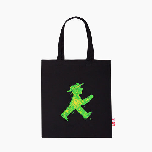 Ampelmann-LUXUSBEUTEL-Stoffbeutel-schwarz-Geher/Steher-Ampelglas-Design