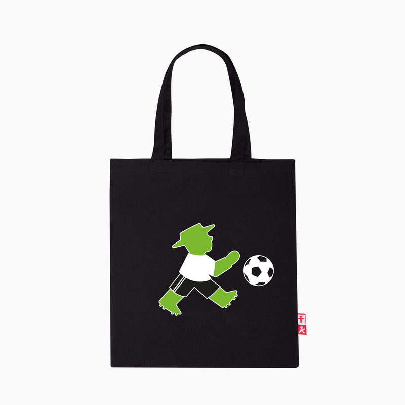 Ampelmann-MANNSCHAFTSBEUTEL-Stoffbeutel-schwarz-Geher/Steher-mit-Trikot-und-Fußball