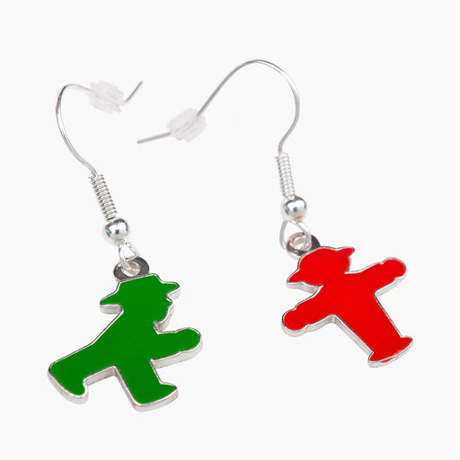 Ampelmann-ANHANG-Ohrhänger-Paar-grün-Geher/-rot-Steher