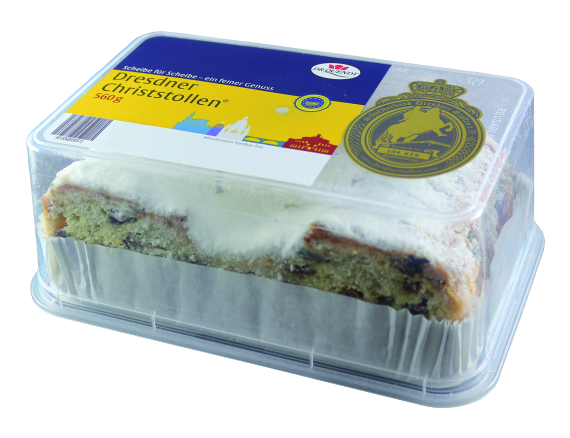 Echter Dresdner Christstollen, 560g Scheibe Dr. Quendt
