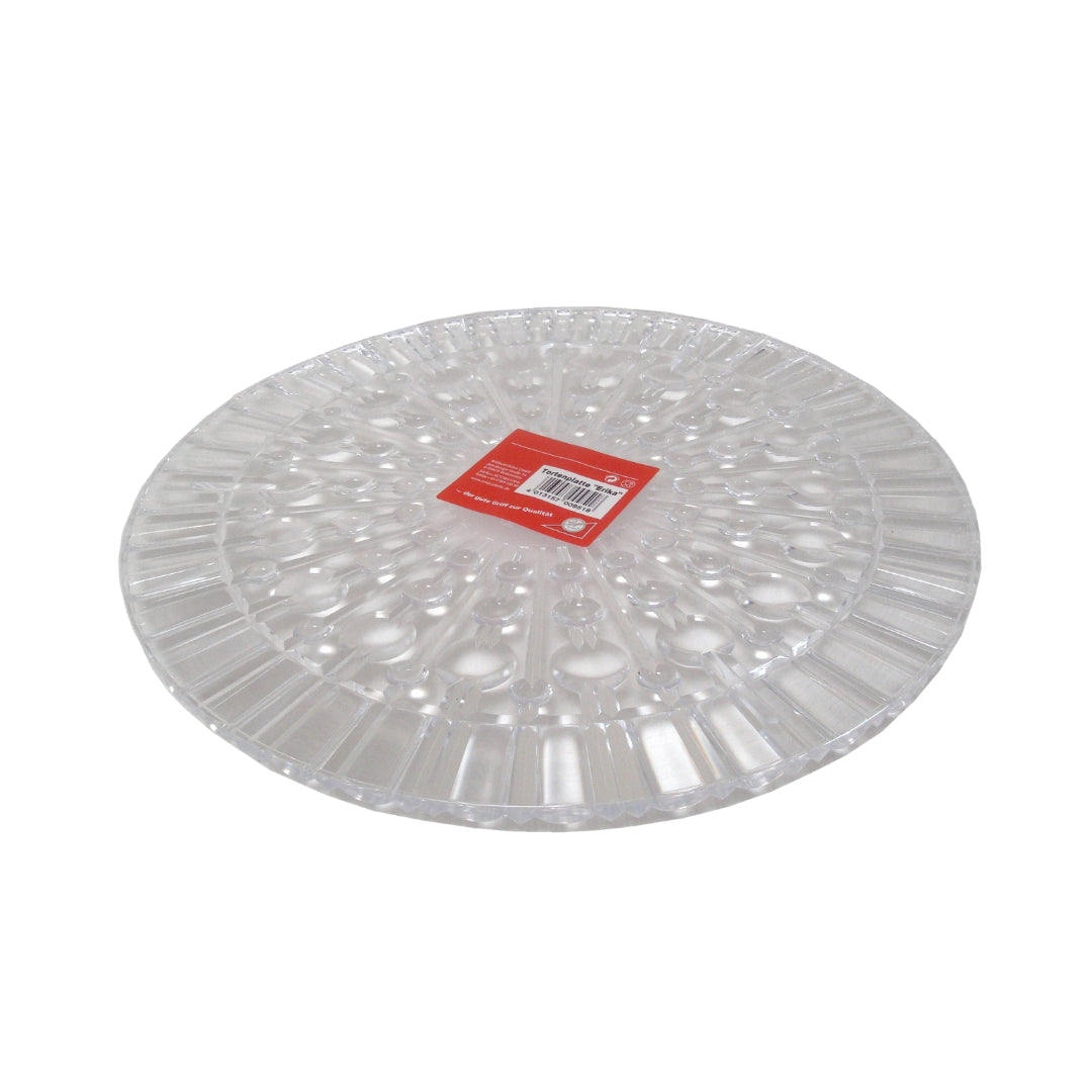 Sonja PLASTIC klassische Tortenplatte "Erika" Ø29cm rund mit charakteristischen retro Muster