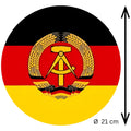 Runder DDR Emblem Aufkleber – 21 cm Ø – UV-beständig & wetterfest – Perfekt für Deko, Auto & Sammlung