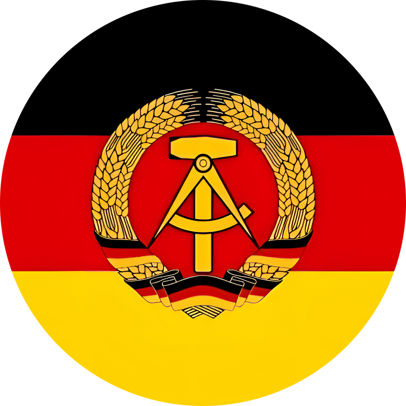 Runder DDR Emblem Aufkleber – 21 cm Ø – UV-beständig & wetterfest – Perfekt für Deko, Auto & Sammlung