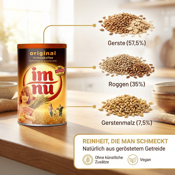 Im Nu – koffeinfreier Malzkaffee von Röstfein, 200 g Dose – mild, bekömmlich & kalorienarm