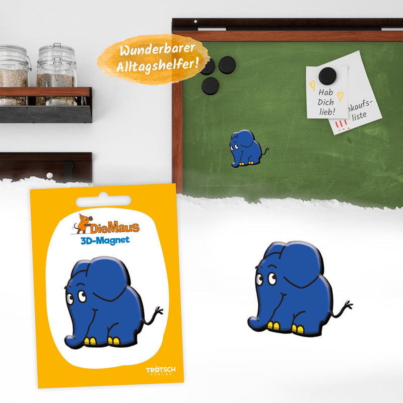 3D-Magnet-Elefant-stehend