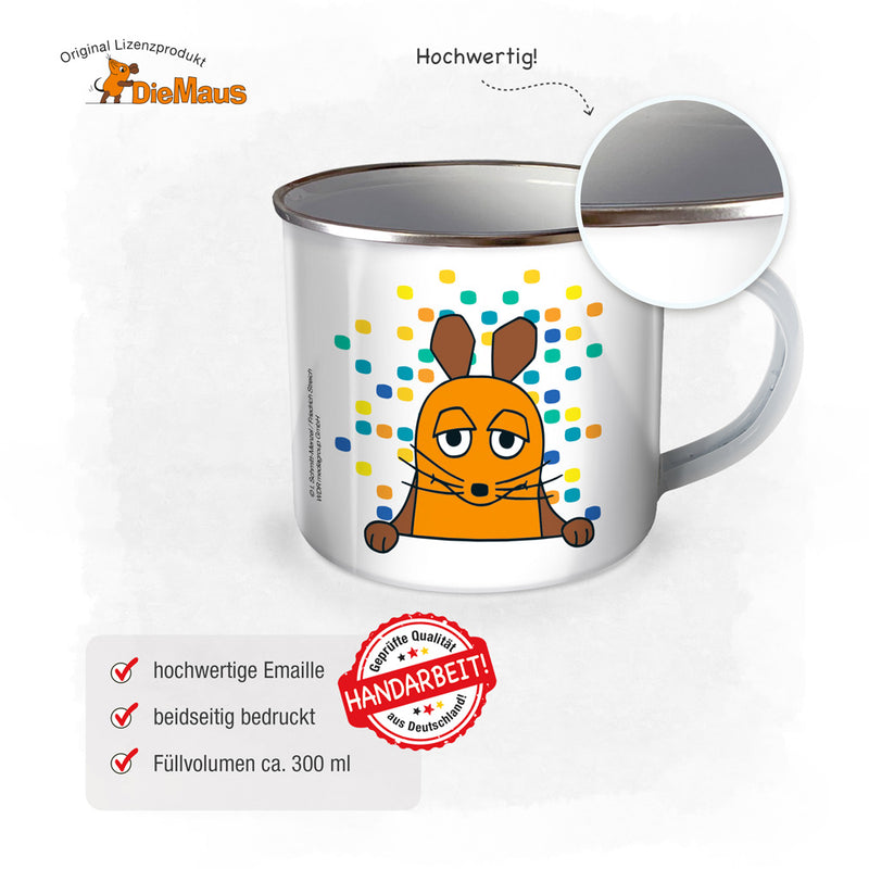 Emaillebecher-Maus-Bunt