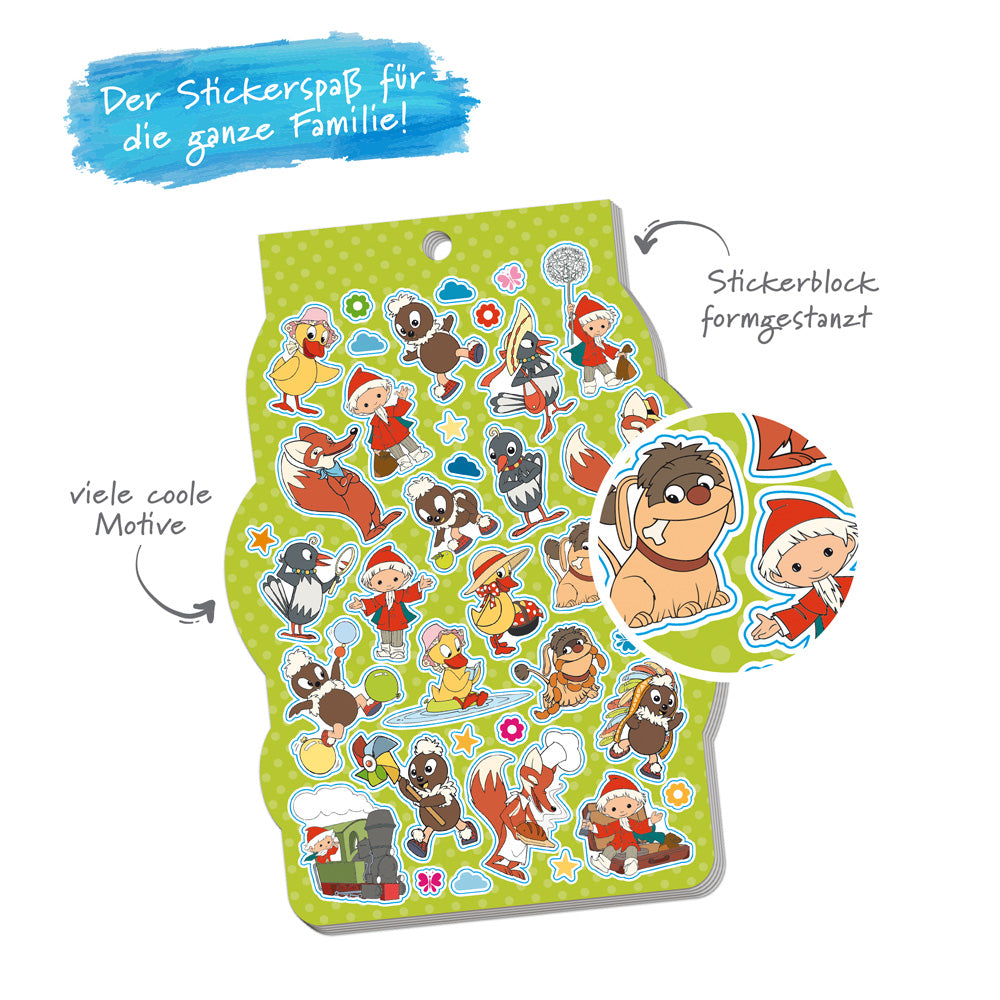Sandmann-Stickerblock