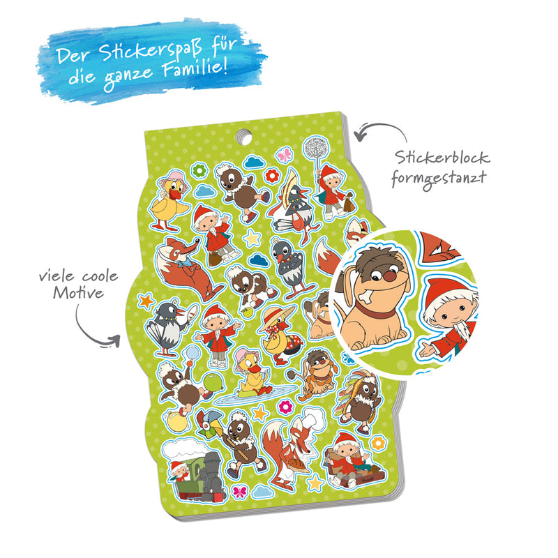 Sandmann-Stickerblock