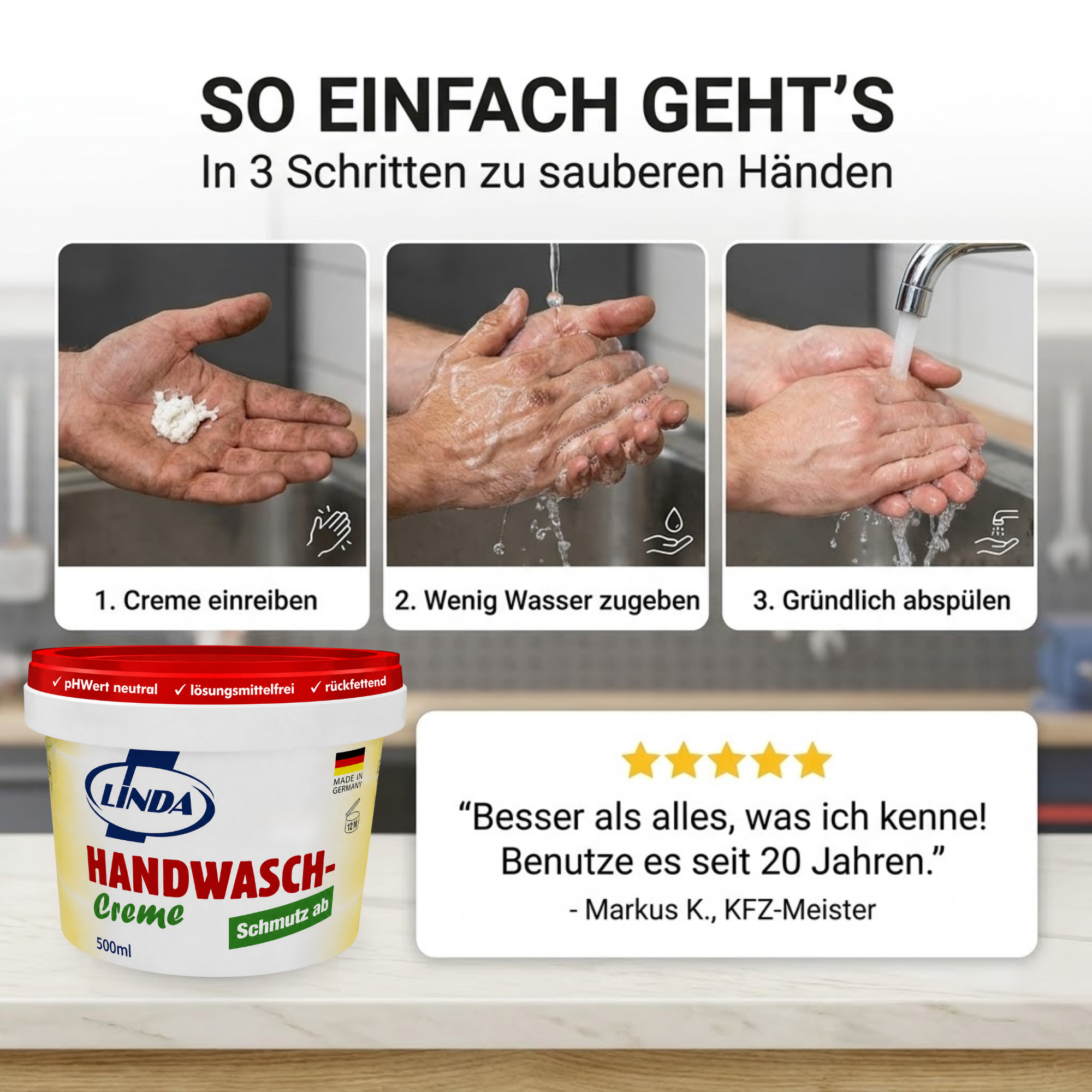 Linda Schmutz ab - Handwasch-Creme