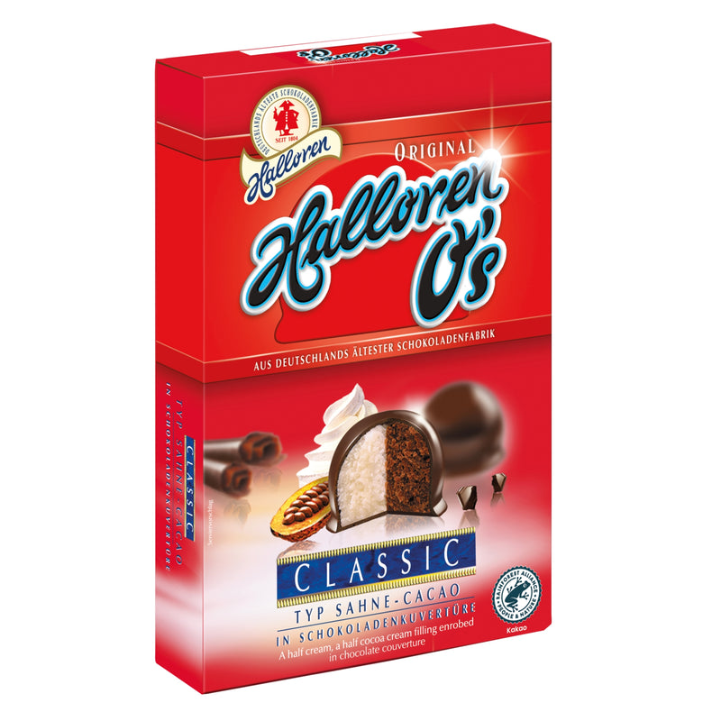 Halloren O's Classic Kugeln Vollmilch Schokolade Sahne-Kakao Fairtrade, 125g