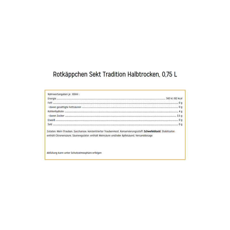 Rotkäppchen Sekt - halbtrocken, 0,75l