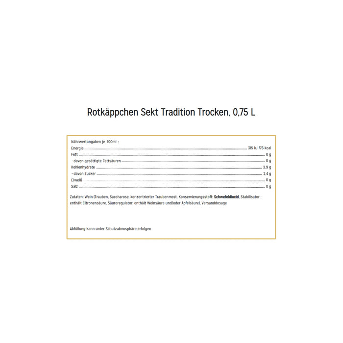 Rotkäppchen Sekt - trocken, 0,75l