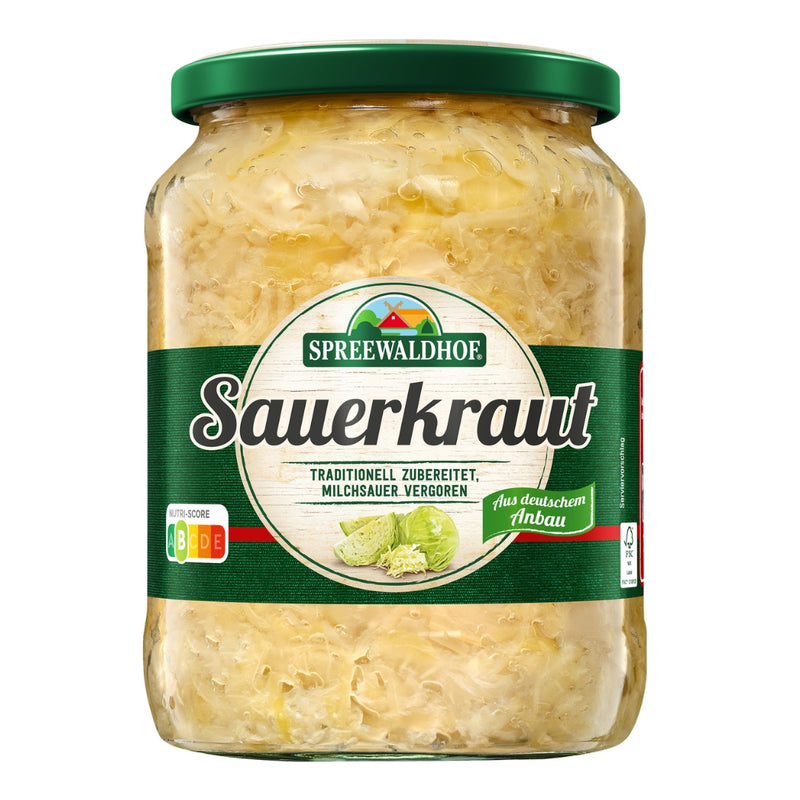 Sauerkraut - Milchsauer vergoren & schonend pasteurisiert - einfach erwärmen & sofort genießen - Spreewaldhof 650g