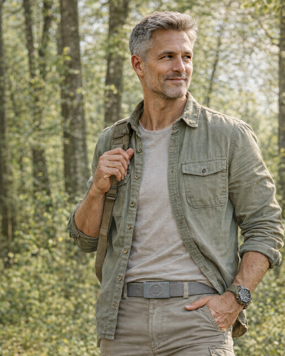 NVA Koppel / Gürtel mit grauen Metallschloss und DDR-Prägung Länge Verstellbar - 100-120cm