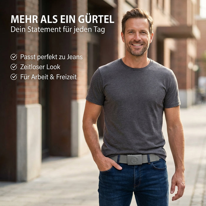 NVA Koppel / Gürtel mit grauen Metallschloss und DDR-Prägung Länge Verstellbar - 100-120cm