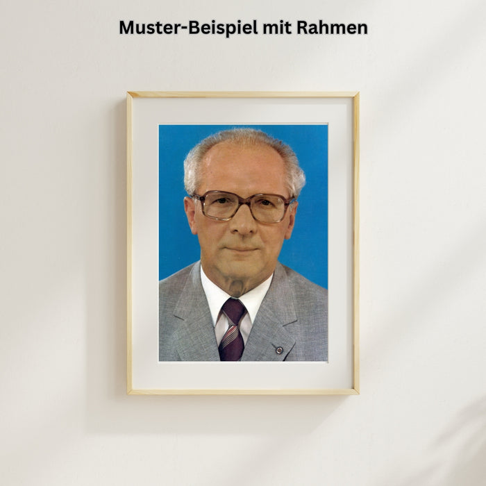 Erich Honecker - großes Poster DIN A3 Historisches Amtsstubenbild auf mattem Qualitätsdruck