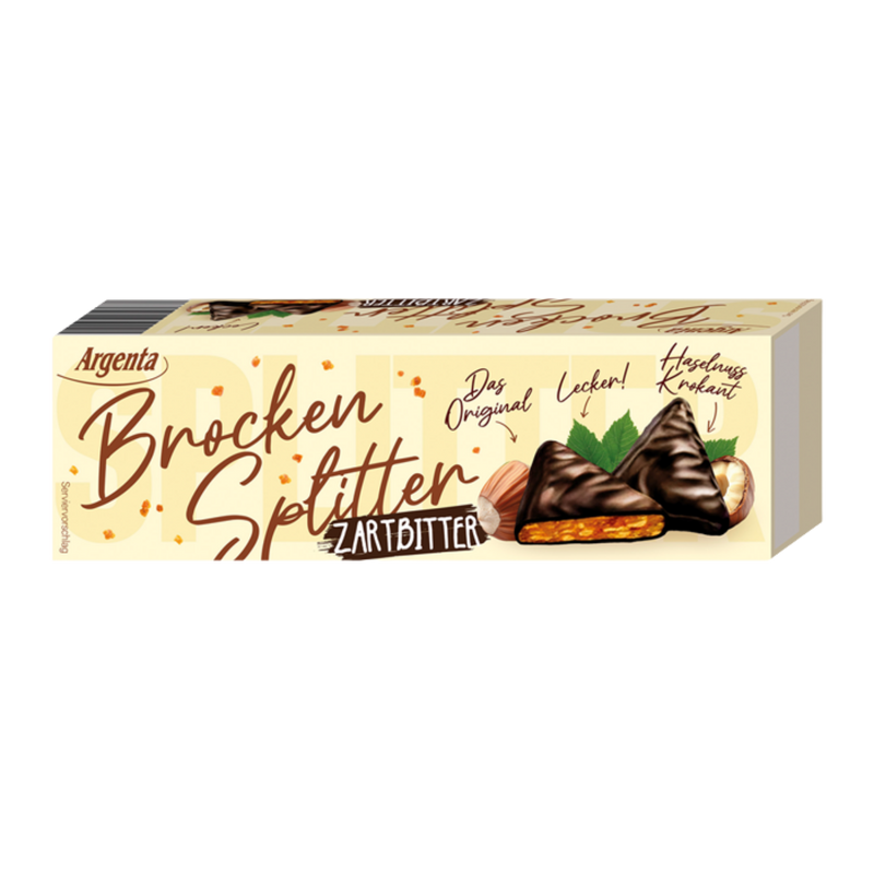 Argenta Brockensplitter mit Haselnuss-Krokant – Knuspergenuss in Zartbitter 62,5 g