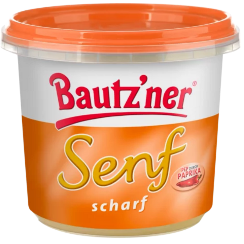 Bautzner Scharfer Senf 200 ml – würziger Senf mit Paprika, vegan & laktosefrei