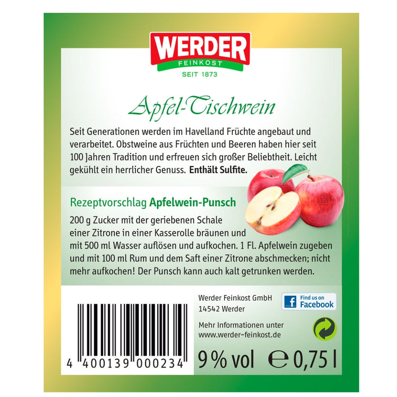 Werder Apfel Fruchtwein 0,75l