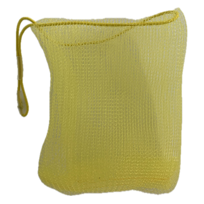 5 Seifenbeutel rot lila gelb grün blau aus Perligran 13x9 cm groß - Mehrfachpack Badeperli