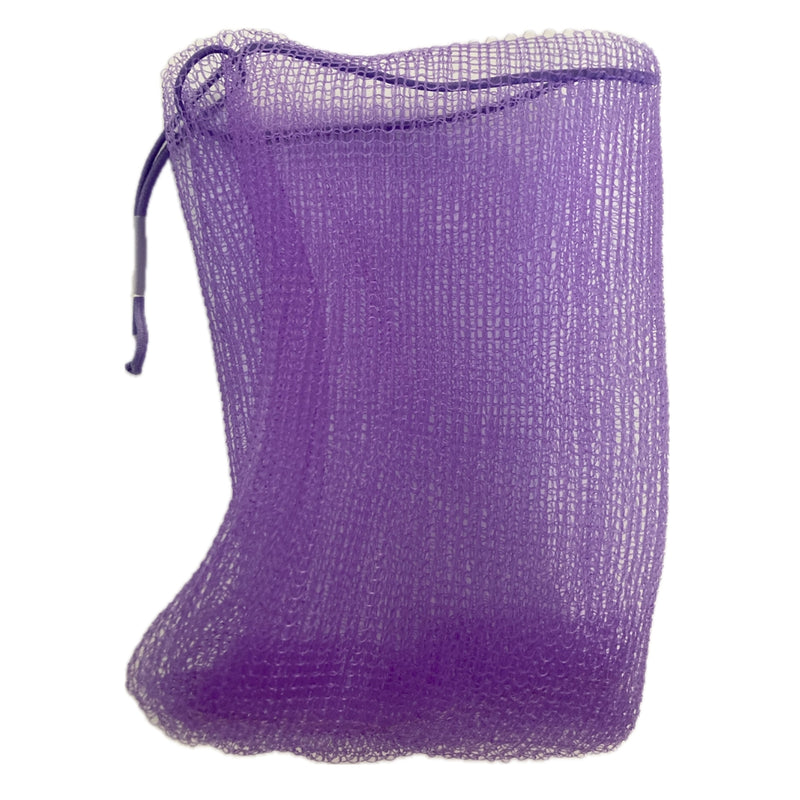 5 Seifenbeutel rot lila gelb grün blau aus Perligran 13x9 cm groß - Mehrfachpack Badeperli