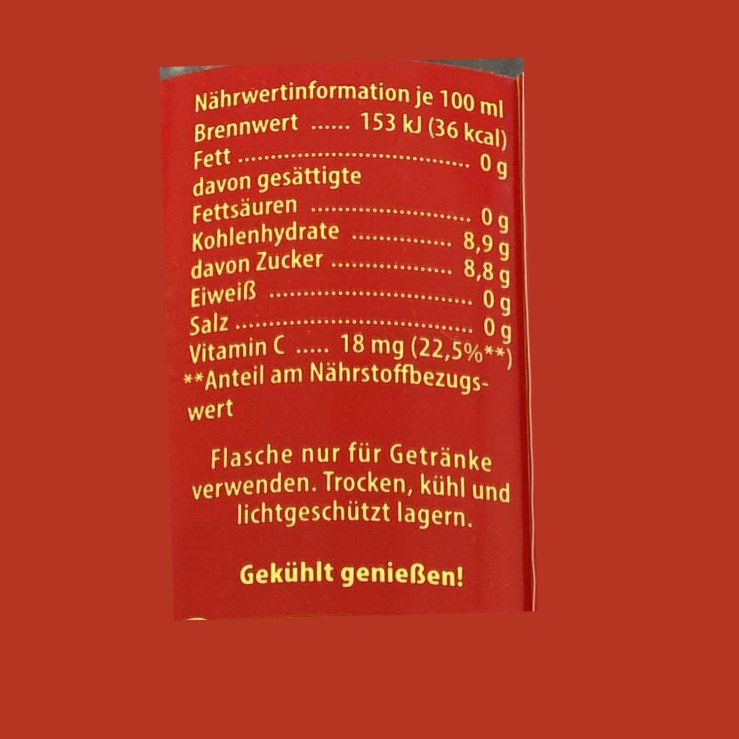 1,0 L VITA COLA Original Zitrone – koffeinhaltige Kult-Cola mit Citrus-Kick in Mehrwegflasche